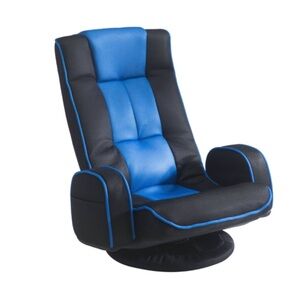 Gaming Swivel Floor Game Chair with Blue and Black Design